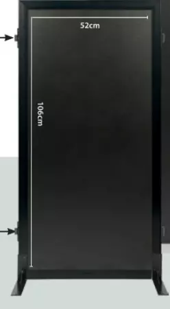 1 ARDOISE NOIR 119X67X2.5cm + 2 PIEDS METALLIQUES POUR SUPPORTER MULTI-ARDOISE 42X17X5cm