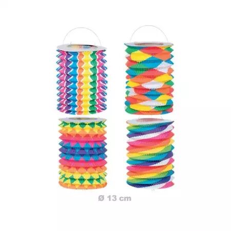 1 Lampion Cylindrique D13cm Assortis