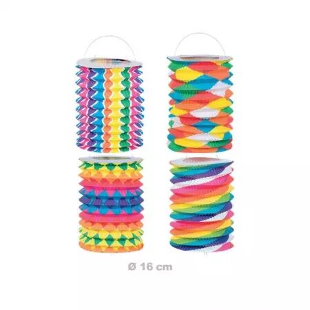 1 Lampion Cylindrique D16cm Assortis