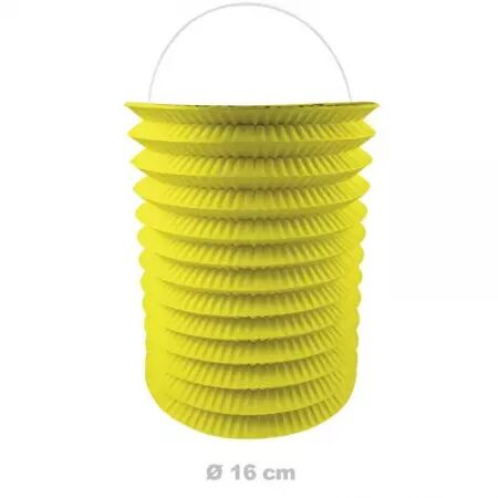 1 Lampion Cylindrique D16cm JAUNE