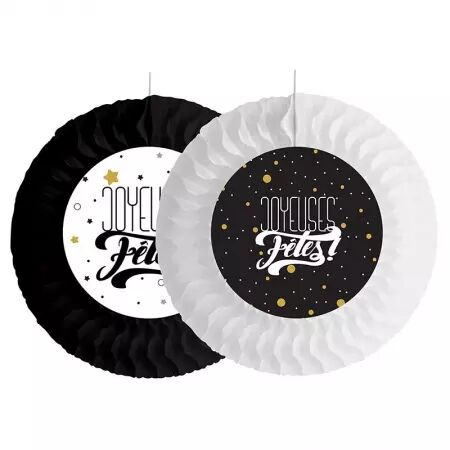 1 lot de 2 &eacute;ventails 50 cm avec messa...