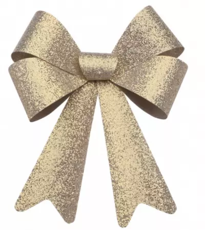 1 NOEUD PVC PAILLETE HQ OR