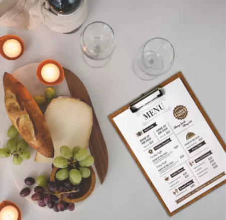 1 PLANCHE PORTE MENU AVEC PINCE 22,9x31,8x0,4 CM BAMBOU