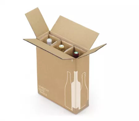 10 Caisses Exp&eacute;dition Renforc&eacute; 3 Bouteilles (voir + croisillons)