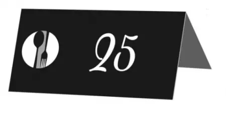 10 Chevalet table 8x4cm Funny White n&deg; 1 &agrave; 10