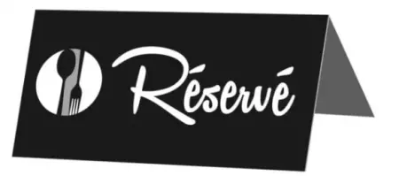 10 Chevalet table 8x4cm Funny White R&eacute;serv&eacute;