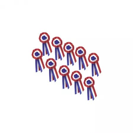 10 cocardes. tricolores tissus 5cm