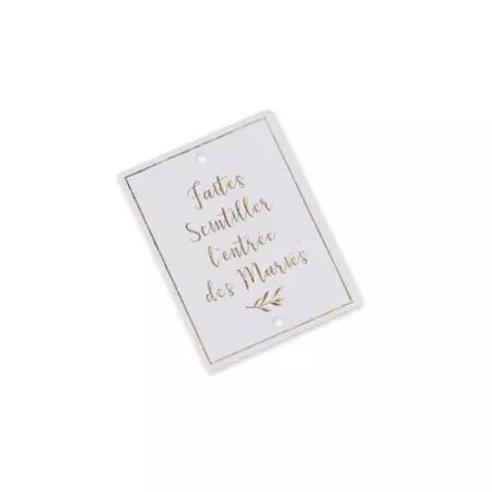10 ETIQUETTES POUR CIERGES MAGIQUES PAPIER BLANC EMBOSSE OR 5X6.5 CM