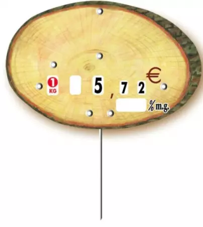 10 Etiquettes Rondin 7x4.5cm / 9728