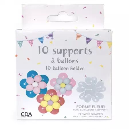 10 Supports Ballons 8cm forme FLEUR / CO38500