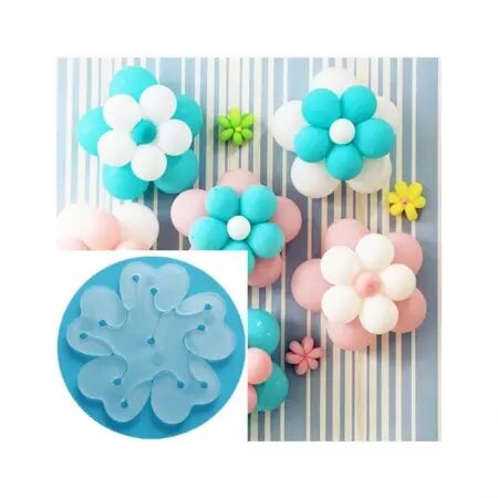 10 Supports Ballons 8cm forme FLEUR / CO38500
