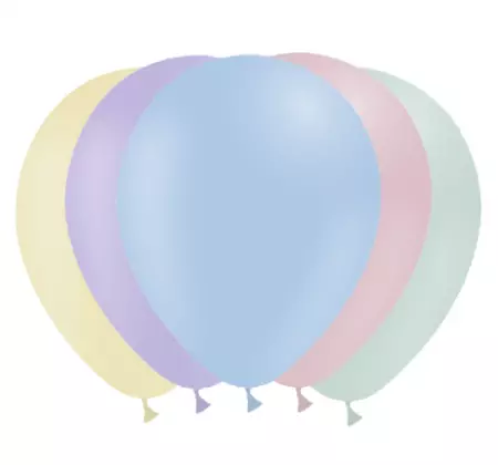 100 Ballons Latex HG95 Assortis Pastel - Balloonia (Ref : HG95PPASTEL)