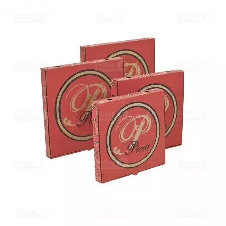 100 Boites Kraft Rouge 24x24x3.5 PIZZA
