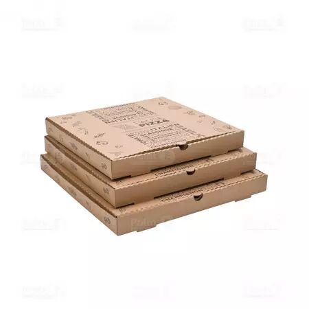 100 Bo&icirc;tes pizza kraft brun - PAUSE PIZZA 31 x 31 x 3,5 cm PROMO