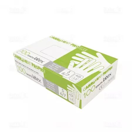 100 Gants LATEX Poudr&eacute; Blanc Taille XL