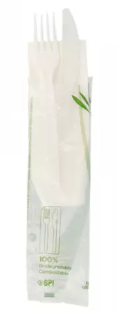 100 Kits Couverts CO-FO-SER 18cm CPLA