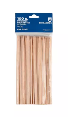 100 Pique Brochette 15cm Bois naturel
