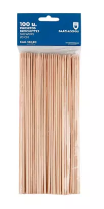 100 Pique Brochette 20cm Bois naturel