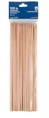 100 Pique Brochette 30cm Bois naturel