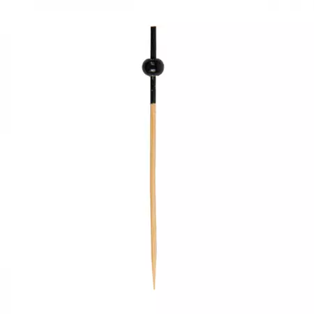 100 Piques Boule Noire 9cm Bambou