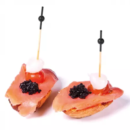 100 Piques Boule Noire 9cm Bambou