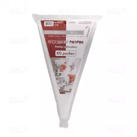 100 Poches P&acirc;tissi&egrave;re Douille Bleu 310x540 81&micro; en Liasse