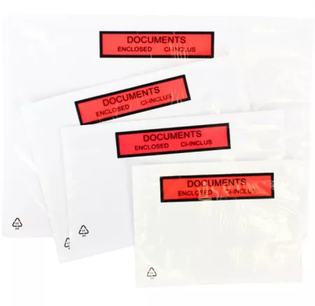 100 Pochettes Exp&eacute;dition Adh&eacute;sives 220x160 DOC CI INCLUS