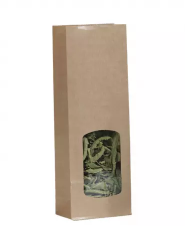 100 Sacs Kraft Brun Fenetre 10+5.5x29 / 23103