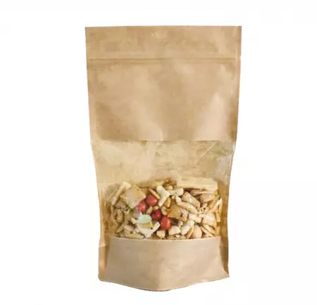 100 Sacs Kraft Zip Fenetre 160x80x270 / 23013