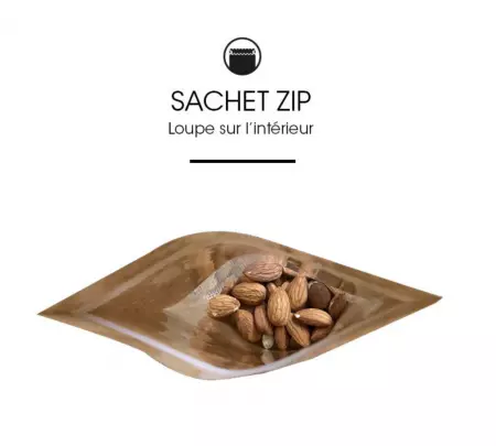 100 Sacs Kraft Zip Fenetre 160x80x270 / 23013