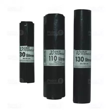 100 Sacs poubelles 150 L Super Renforc&eacute;s 80x135 80&micro; POUB1632
