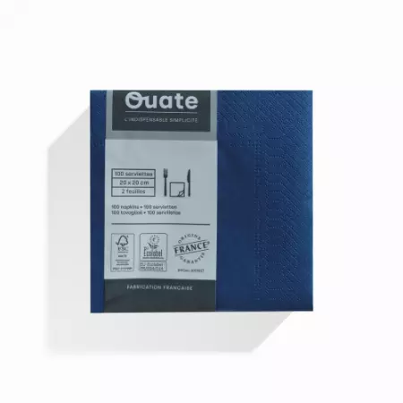 100 Serviettes 2 plis 20x20 MARINE
