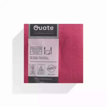 100 Serviettes 2 plis 20x20 PIVOINE