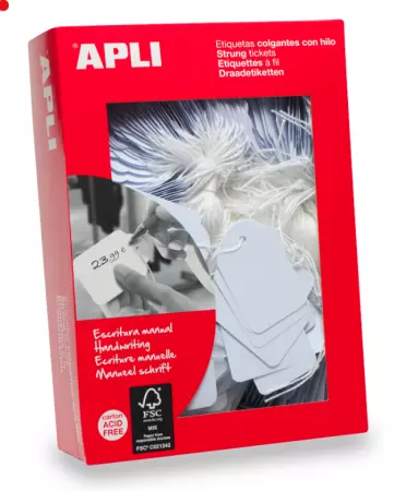 1000 &Eacute;tiquettes &agrave; fil blanches 9 x 24 mm