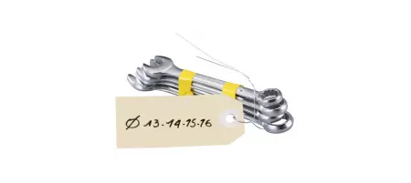 1000 Etiquettes Am&eacute;ricaines Fil de Fer 80x38mm BEIGE