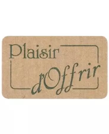 1000 &eacute;tiquettes plaisir d\'offrir kraft vert S10