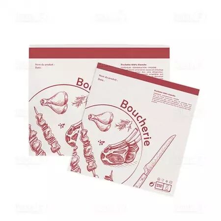 1000 Pochettes Adh&eacute;sives 250x250 BOUCHERIE