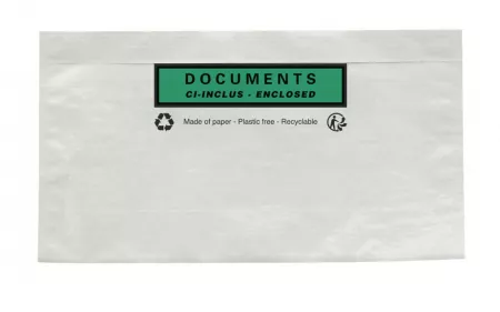 1000 Pochettes porte-documents imprim&eacute;e en papier - 228 x 120 mm