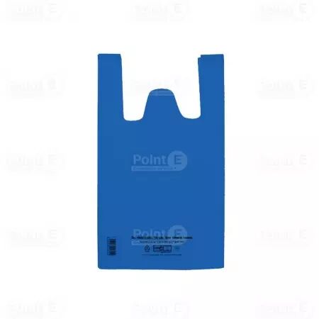 1000 sacs Bretelles PEBD 50&micro; 26+12x45cm BLEU / BRSB5045