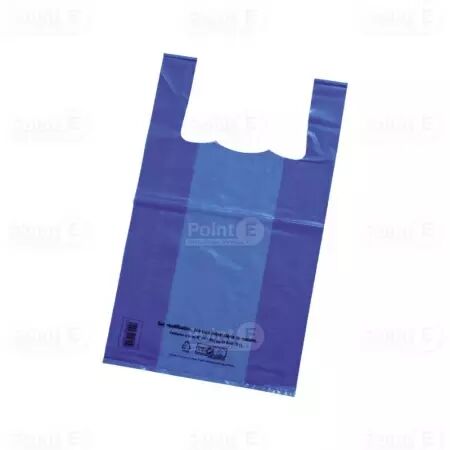 1000 sacs Bretelles PEBD 50&micro; 26+12x45cm BLEU / BRSB5045