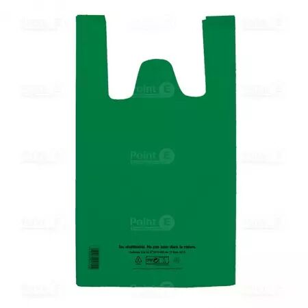 1000 Sacs Bretelles PEBD 50&micro; 26+12x45cm VERT / BRSV5045