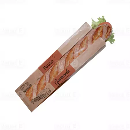 1000 Sacs Sandwich Ingraissable + Fenetre 100+60x340mm PAUSE GOURMANDE