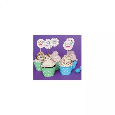  12 Cake toppers JOYEUX ANNIVERSAIRE