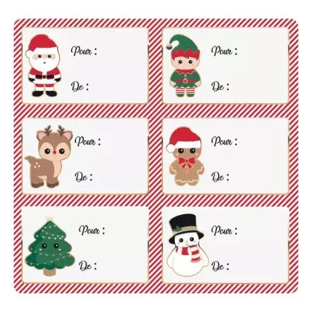 12 ETIQUETTES ADHESIVE SWEET XMAS