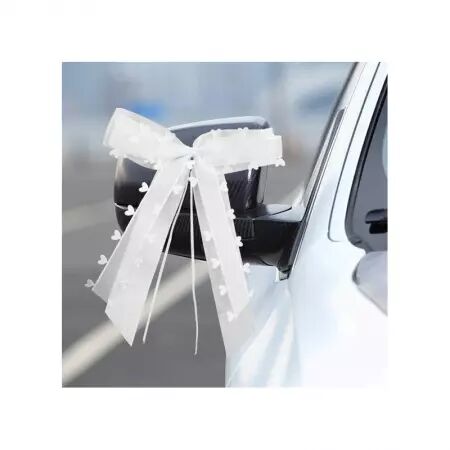 12 Noeuds ruban blanc/ coeur blanc 25.