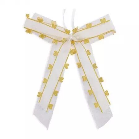 12 Noeuds ruban blanc/ coeur OR 25.