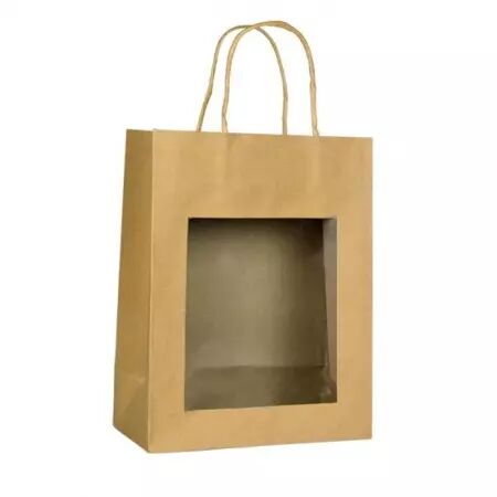 12 Sacs Kraft brun a Fenetre 220+110x280 / 21018