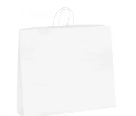 120 Sacs cabas kraft BLANC PF 54+15x49 / 21149