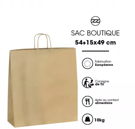 120 Sacs Kraft G&eacute;ant 54x15x49cm BRUN / 21045