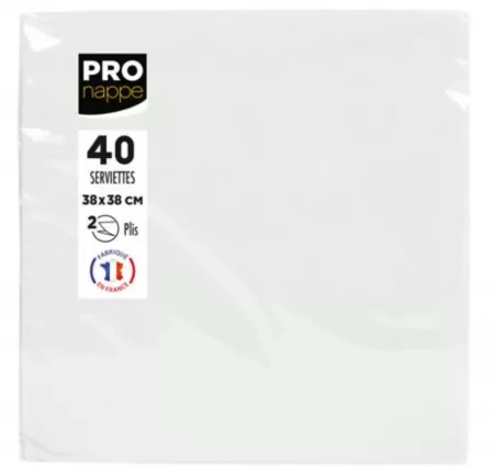 1200 SERVIETTES OUATE MICRO GAUFRE 38X38 BLANC